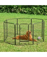 Yescom 8 Pieces 32"x40" Pet Playpen Extra Large Dog Exercise Fence Panel Crate Camping