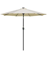 Yescom 10 Ft Solar Powered Patio Umbrella with Tilt Crank Aluminum Market Backyard Pool