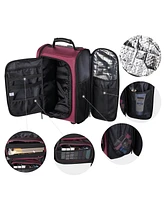 Byootique 2in1 Portable Makeup Backpack Rolling Case Cosmetic Carry-on Travel