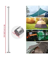 8 Ft Sun Shade Sail Pole Post Canopy Awning Deck Patio Backyard with Pole Bracket Clamp Powder Patio Outdoor 96" Silver