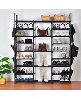 9 Tiers 42 Pairs Shoe Rack Shelf Large Storage Organizer Space Saving Hook Home