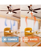 Yescom 51" 5 Blades Ceiling Fan w/ Light Kit Antique Bronze Reversible Remote Control
