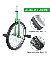 Yescom 20 In Wheel Outdoor Unicycle Leakproof Butyl Tire Circus Bike Balance Training for Adults Teenagers Kids, Green