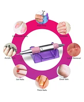 Byootique 30000RPM Pro Pink Electric Nail Drill File Buffer 6 Bits Manicure Pedicure Kit