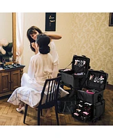 Byootique Classic Black Rolling 2in1 Cosmetic Case Sided Makeup Artist Organizer