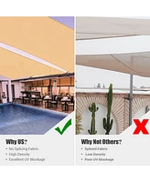 2 Pack 13x10 Ft 97% Uv Block Rectangle Sun Shade Sail Hdpe Canopy Cover Net Park
