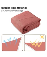 16'x16' Deluxe Square Sun Shade Sail Canopy Uv Blocking Top Cover Outdoor Patio Garden Red