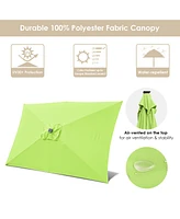 2 Pack of 10x6ft Rectangle Solar Power Patio Umbrella Outdoor Led Tilt Sunshade