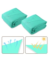 2 Pack 19x13 Ft 97% Uv Block Rectangle Hdpe Sun Shade Sail Canopy Cover Net Park