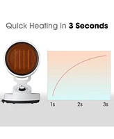 Pack 1500W Ptc Oscillating Ceramic Heater Fan Warm & Cool Overheat Protection