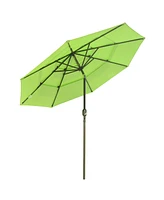 10 Ft 3 Tier Patio Umbrella with Protective Cover Crank Push to Tilt Poolside