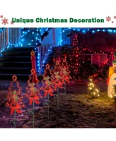 Solar Red Berries Tree Stake Lights Xmas Solar Pathway Light Garden Yard 8Pcs