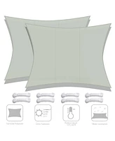 10x13 Ft 97% Uv Block Rectangle Sun Shade Sail Top Canopy Outdoor Yard 2 Pack