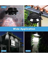 Yescom Led Solar Gutter Outdoor Wall Light Security Waterproof Garden Yard Pathway Stair Black 6 Pack