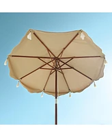 LAGarden Boho 7' Fringe Patio Umbrella with Fringe UPF50+ Boho Style 5-Year-Non-Fading for Yard,Model:BH7W-10