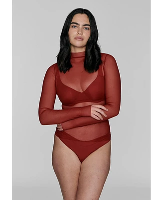 Cuup Plus The Mockneck Top - Mesh