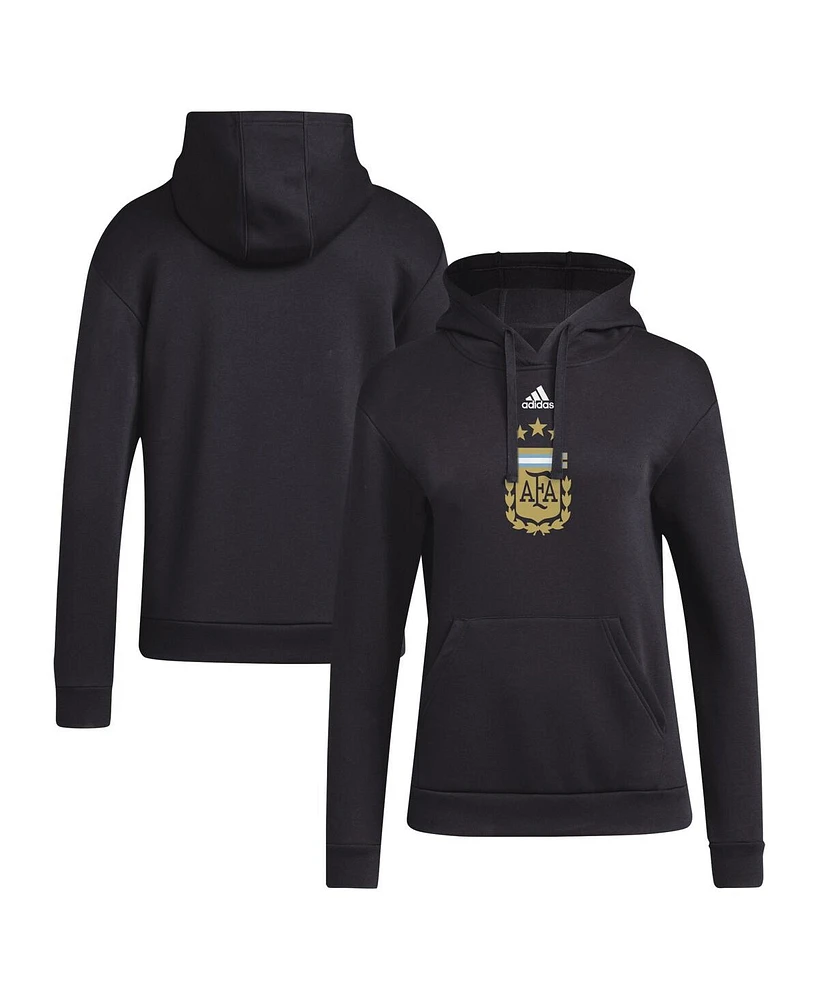 Adidas Women's Black Argentina National Team Crest Pullover Hoodie