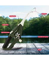 Ronco Pocket Fisherman, Portable Fishing Rod, Foldable Compact Design, Lightweight Rod and Reel for Fishing On-the-Go