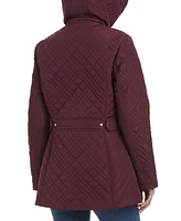 Jones New York Women's Hooded Stand-Collar Quilted Coat