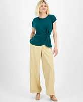 I.n.c. International Concepts Petite Gathered-Waist Top, Created for Macy's