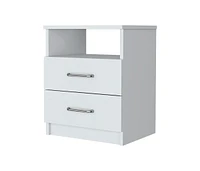 Fm Furniture Oklahoma Nightstand,Two Drawers, One Shelf