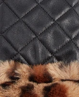 I.n.c. International Concepts Women's Faux-Fur-Trim Faux-Leather Gloves, Created for Macy's