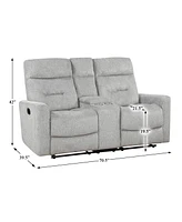 Homelegance White Label Borneo 71" Double Reclining Love Seat with Center Console