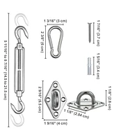 Yescom Rectangle Sun Shade Sail Hardware Kit 304 Stainless Steel Outdoor Yard 2 Pack
