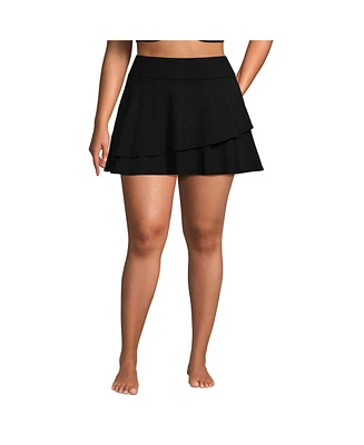 Lands' End Plus High Waisted Tulip Hem Swim Skort