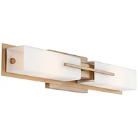 Midtown Modern Wall Lights Set of 2 Burnished Brass Gold Metal Hardwired 4.5" Fixture White Glass Shade for Bedroom Bathroom Vanity Living Room Home H