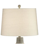 Desert Mesa Rustic Southwestern Style Table Lamp 29.5" Tall Gray Pattern Jar Oatmeal Fabric Drum Shade Decor for Living Room Bedroom House Bedside Nig