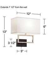 Trixie Modern Indoor Wall Lamp Brushed Nickel Silver Matte Black Plug