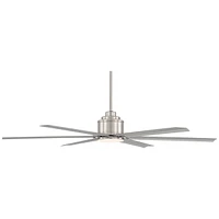 Casa Vieja 65" Ultra Breeze Modern Industrial Outdoor Ceiling Fan with Dimmable Led Light Remote Control Brushed Nickel Silver Wet Rated for Patio Ext