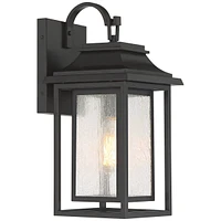 Cecile Modern Outdoor Wall Light Fixture Painted Bronze Aluminum Box Frame 17 3/4" Seeded Clear Glass for Exterior House Porch Patio Outside Deck Gara