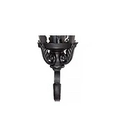 Marseille Traditional Outdoor Wall Light Fixture Black Steel Scroll 19" Clear Hammered Glass Down bridge Arm for Exterior House Porch Patio Outside De