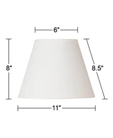 Off White Small Lamp Shade 6" Top x 11" Bottom x 8" High x 8.5" Slant (Spider) Replacement with Harp and Finial - Springcrest