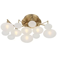 Possini Euro Design Lilypad Modern Ceiling Light Semi Flush Mount Fixture 19 1/4" Wide Soft Gold 6