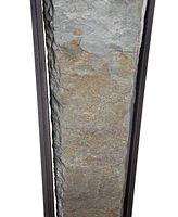 Zion Rustic Farmhouse Table Lamp 30" Tall Natural Slate Bronze Tapered Metal Frame Rectangular Shade for Living Room Bedroom House Bedside Nightstand