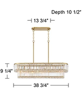 Stiffel Ella 38 3/4" Wide Soft Gold Crystal Island Pendant Light