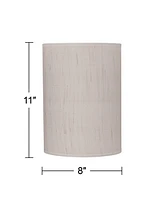 Springcrest Set of 2 Cylinder Lamp Shades Ivory White Small 8" Top x 8" Bottom x 11" High Spider with Replacement Harp and Finial Fitting