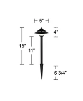 Pagoda Textured Black 8-Piece Led Landscape Path Light Set - John Timberland