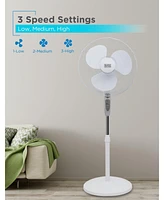 Black & Decker 18 in. Stand Fan - Remote, Round Base, White