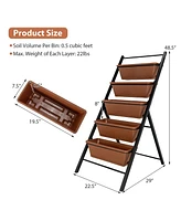 Costway 5-tier Vertical Garden Planter Box Elevated Raised Bed