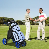 Folding 4 Wheels Golf Push Cart W/Bag Scoreboard Adjustable Handle