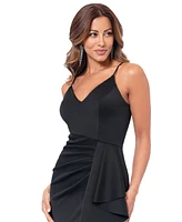 Xscape Women's Cascading-Ruffle V-Neck Strappy Dress