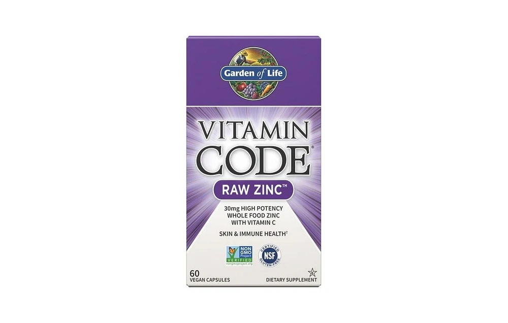 Garden of Life Vitamin code, Raw Zinc 60 vcaps
