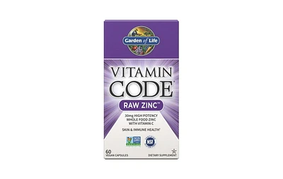 Garden of Life Vitamin code, Raw Zinc 60 vcaps