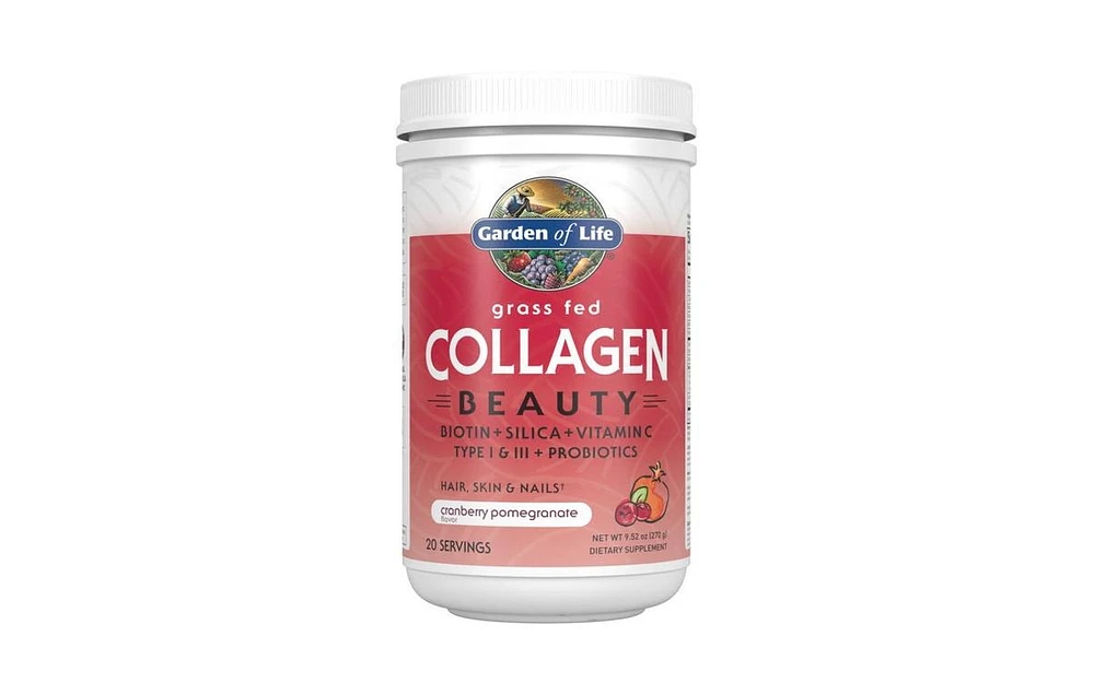 Garden of Life Grass Fed Collagen Beauty Powder, Cranberry Pomegranate, 9.52 Oz