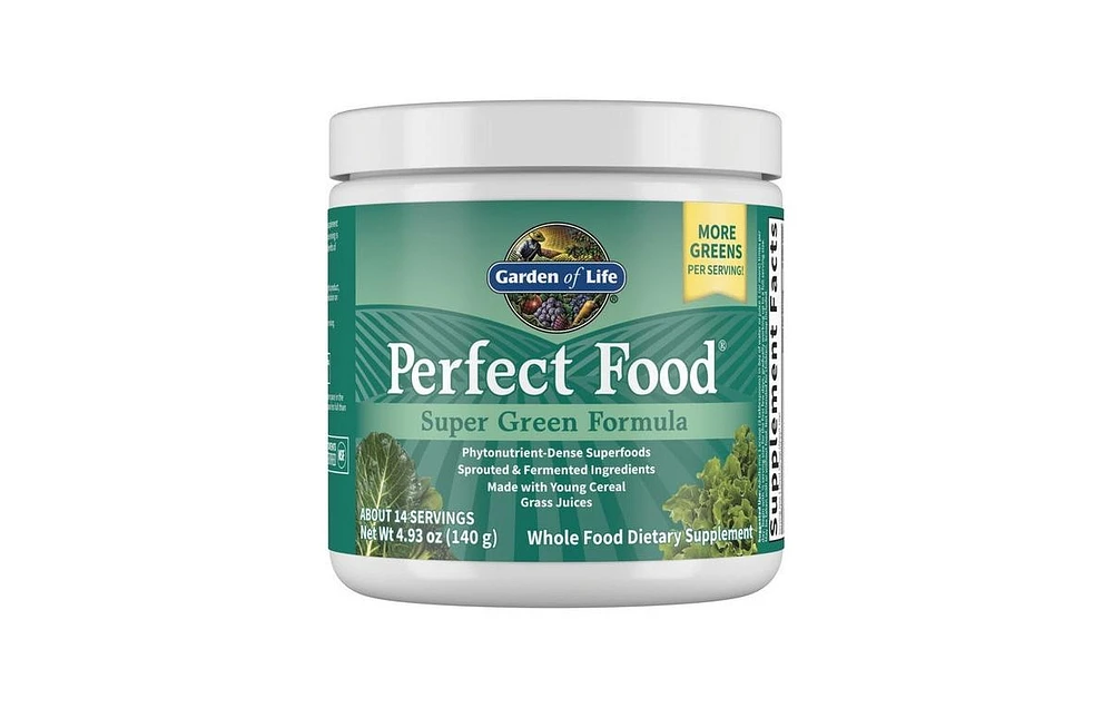 Garden of Life Perfect Food Super Green Formula Powder, 140 grams