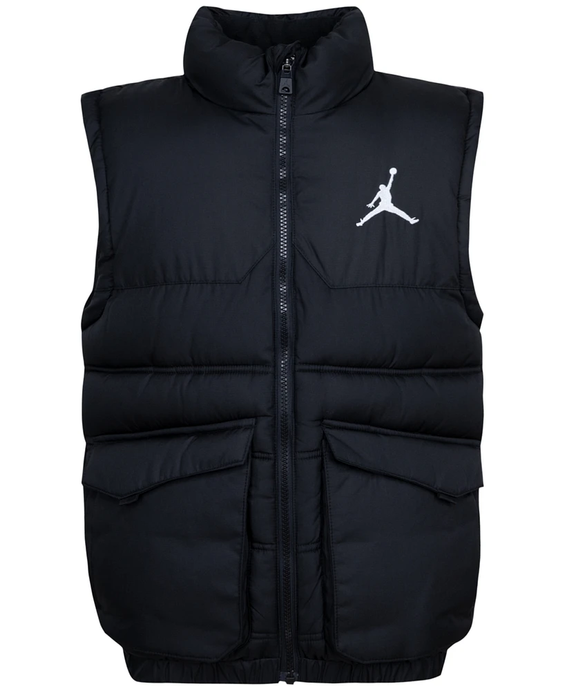 Jordan Big Boys Logo Fleece-Lined Faux-Down Puffer Vest